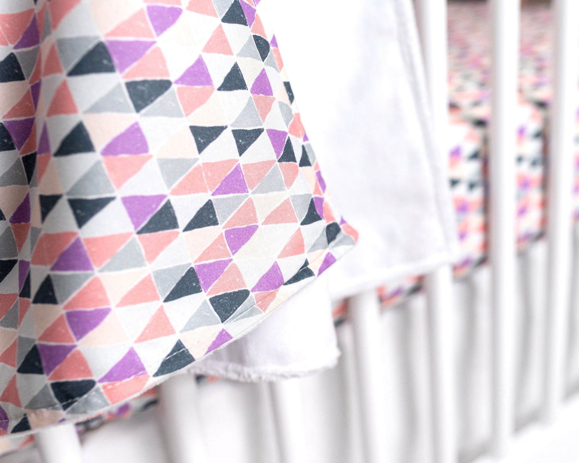 Pink Banners Marching - Baby Blanket - Rose/Peach/Gray/Black - Olli+Lime